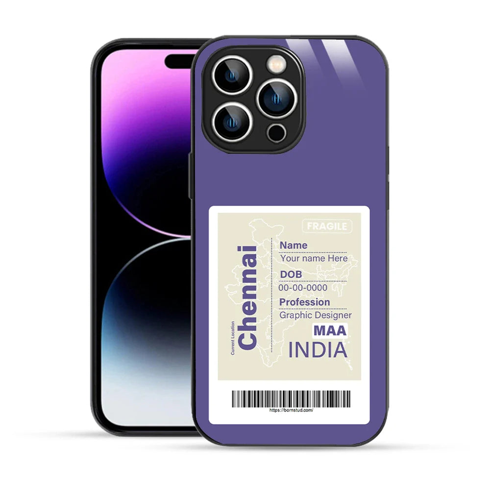 Bornstud Personalised my City tag Printed Case for iPhone 14 Pro Max Butterfly Bush