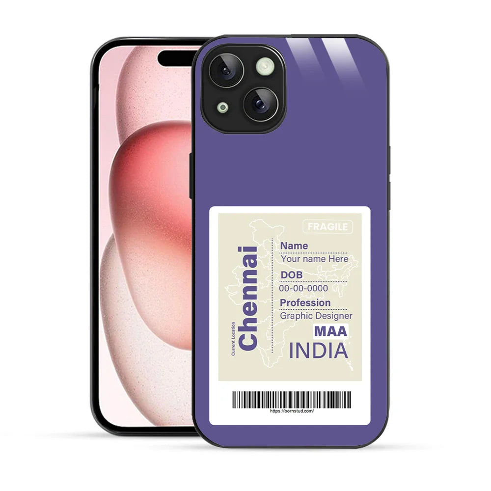 Bornstud Personalised my City tag Printed Case for iPhone 15 Butterfly Bush