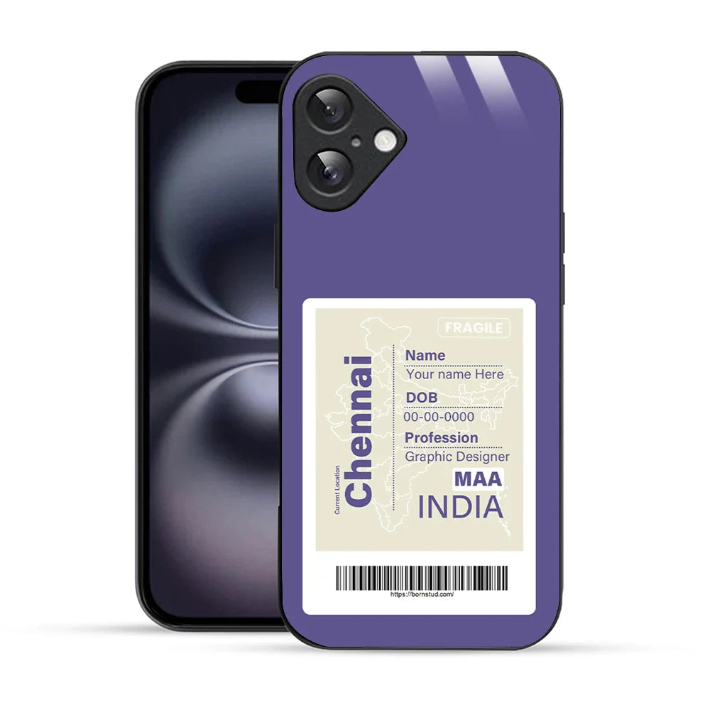 Bornstud Personalised my City tag Printed Case for iPhone 16 Butterfly Bush