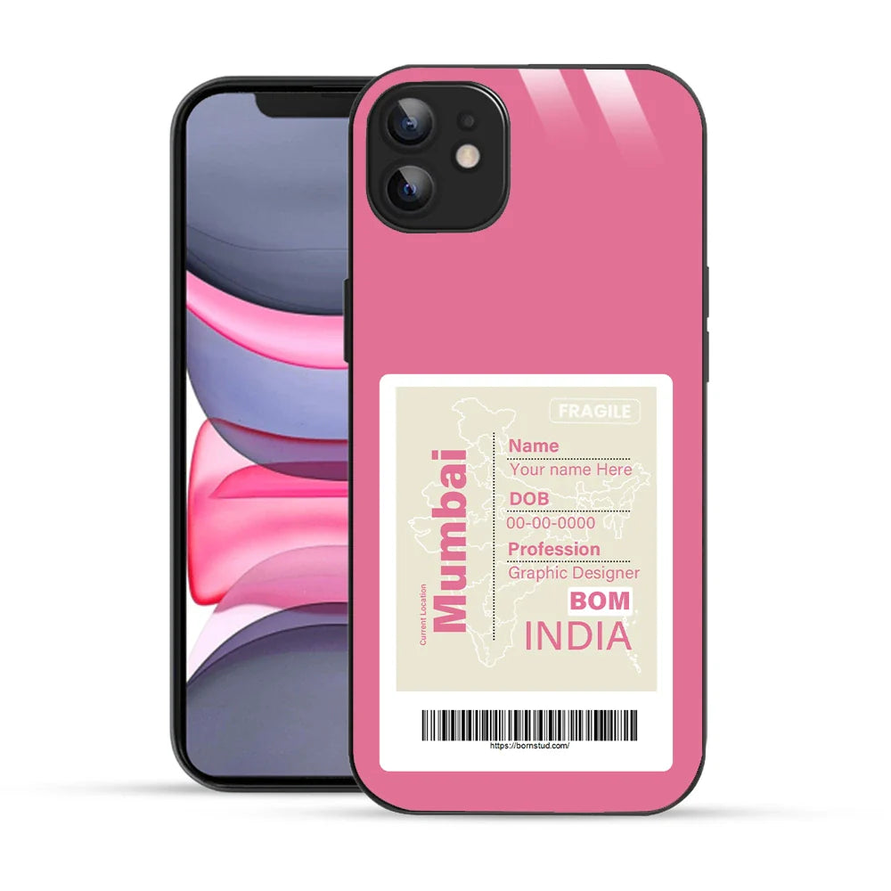 Bornstud Personalised my City tag Printed Case for iPhone 12 Blush Red