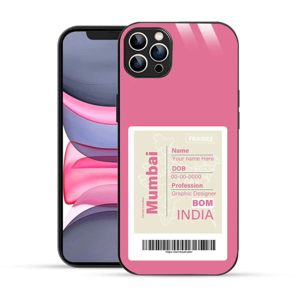 Bornstud Personalised my City tag Printed Case for iPhone 12 Pro Blush Red