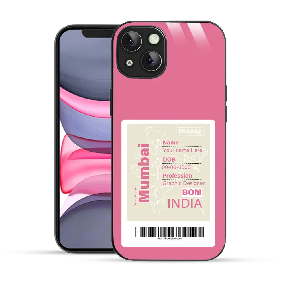Bornstud Personalised my City tag Printed Case for iPhone 14 Blush Red