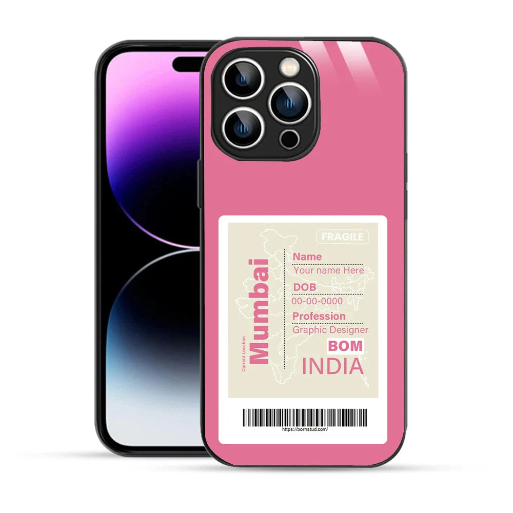 Bornstud Personalised my City tag Printed Case for iPhone 14 Pro Blush Red