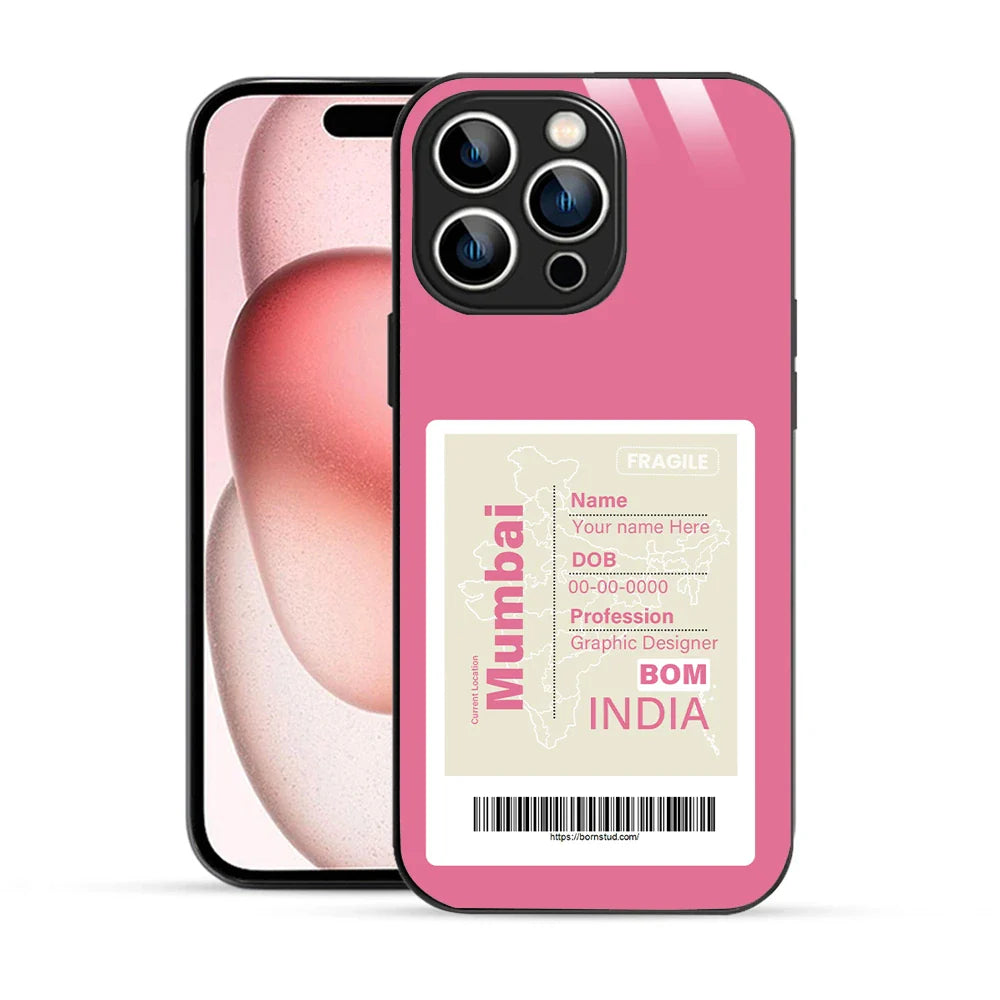 Bornstud Personalised my City tag Printed Case for iPhone 15 Pro Blush Red