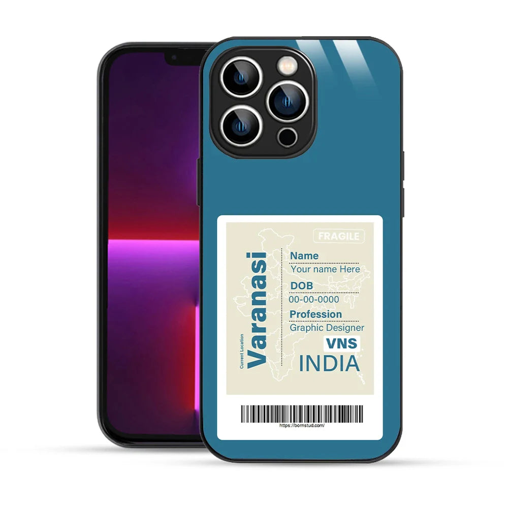 Bornstud Personalised my City tag Printed Case for iPhone 13 Pro Muted Blue