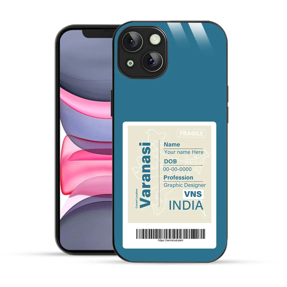 Bornstud Personalised my City tag Printed Case for iPhone 14 Plus Muted Blue