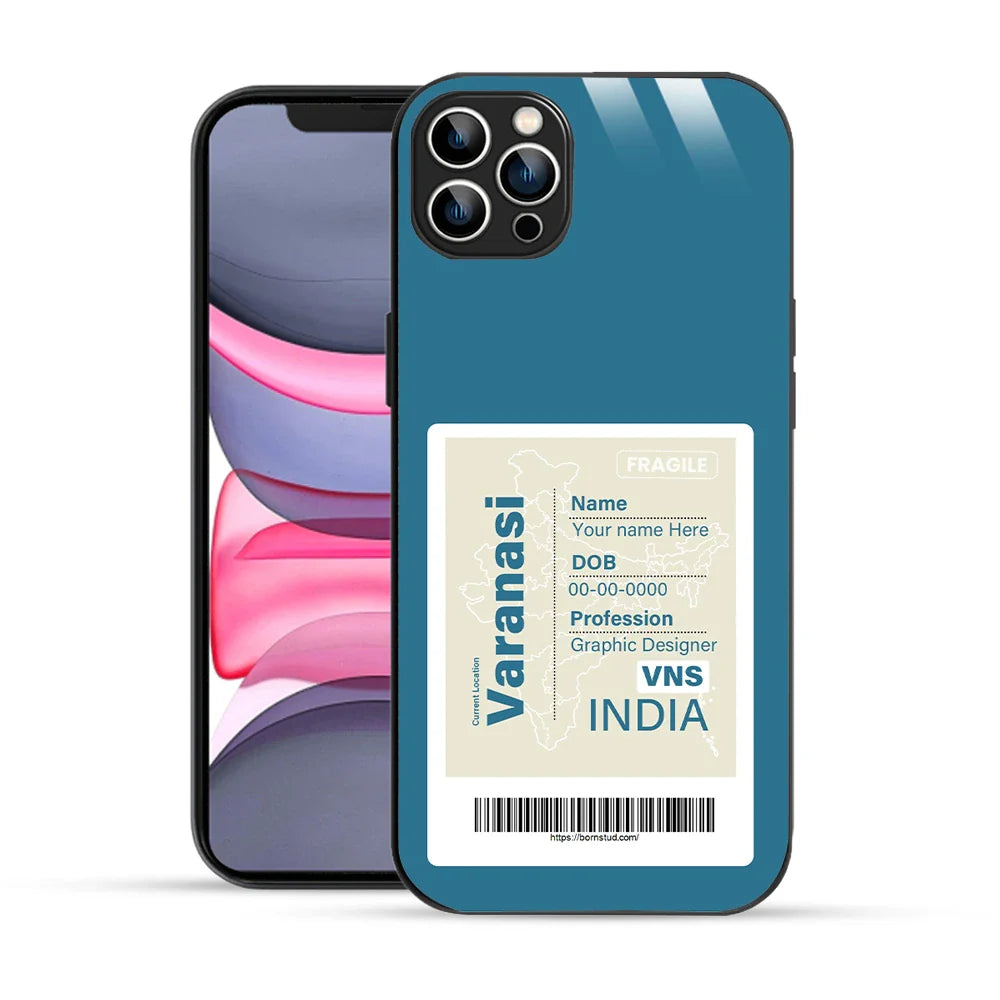 Bornstud Personalised my City tag Printed Case for iPhone 11 Pro Muted Blue