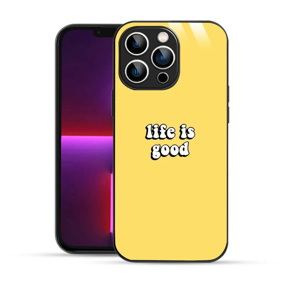 Bornstud Life is Good Quote Printed Case for iPhone 13 Pro Max