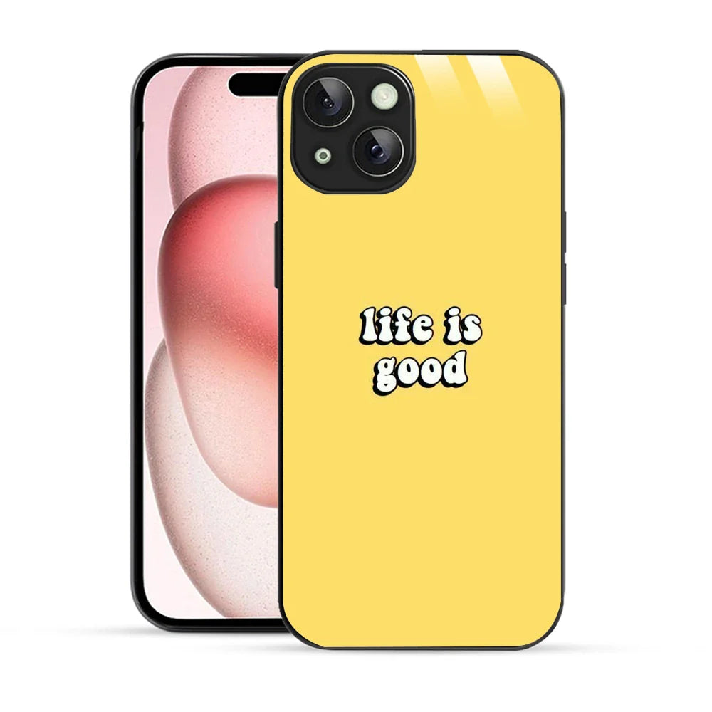 Bornstud Life is Good Quote Printed Case for iPhone 15 Plus