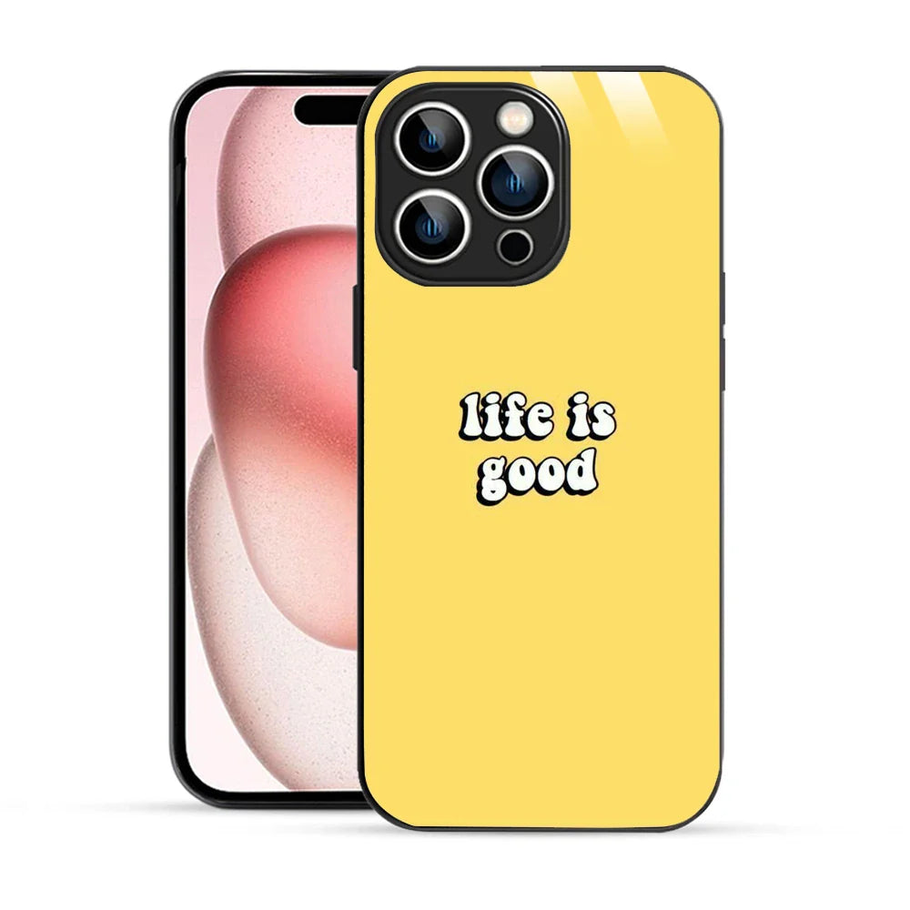 Bornstud Life is Good Quote Printed Case for iPhone 15 Pro Max