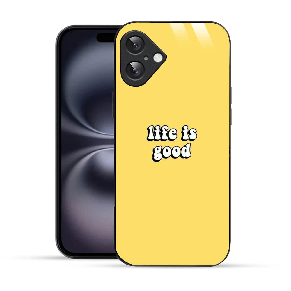 Bornstud Life is Good Quote Printed Case for iPhone 16 Plus