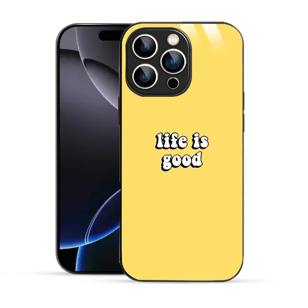 Bornstud Life is Good Quote Printed Case for iPhone 16 Pro Max