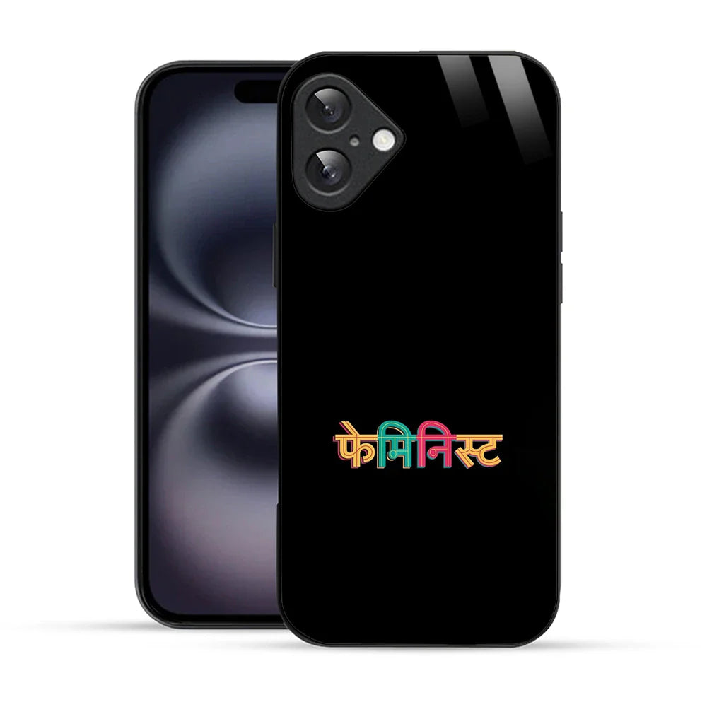 Bornstud Hindi Feminist Quote Printed Case for iPhone 16