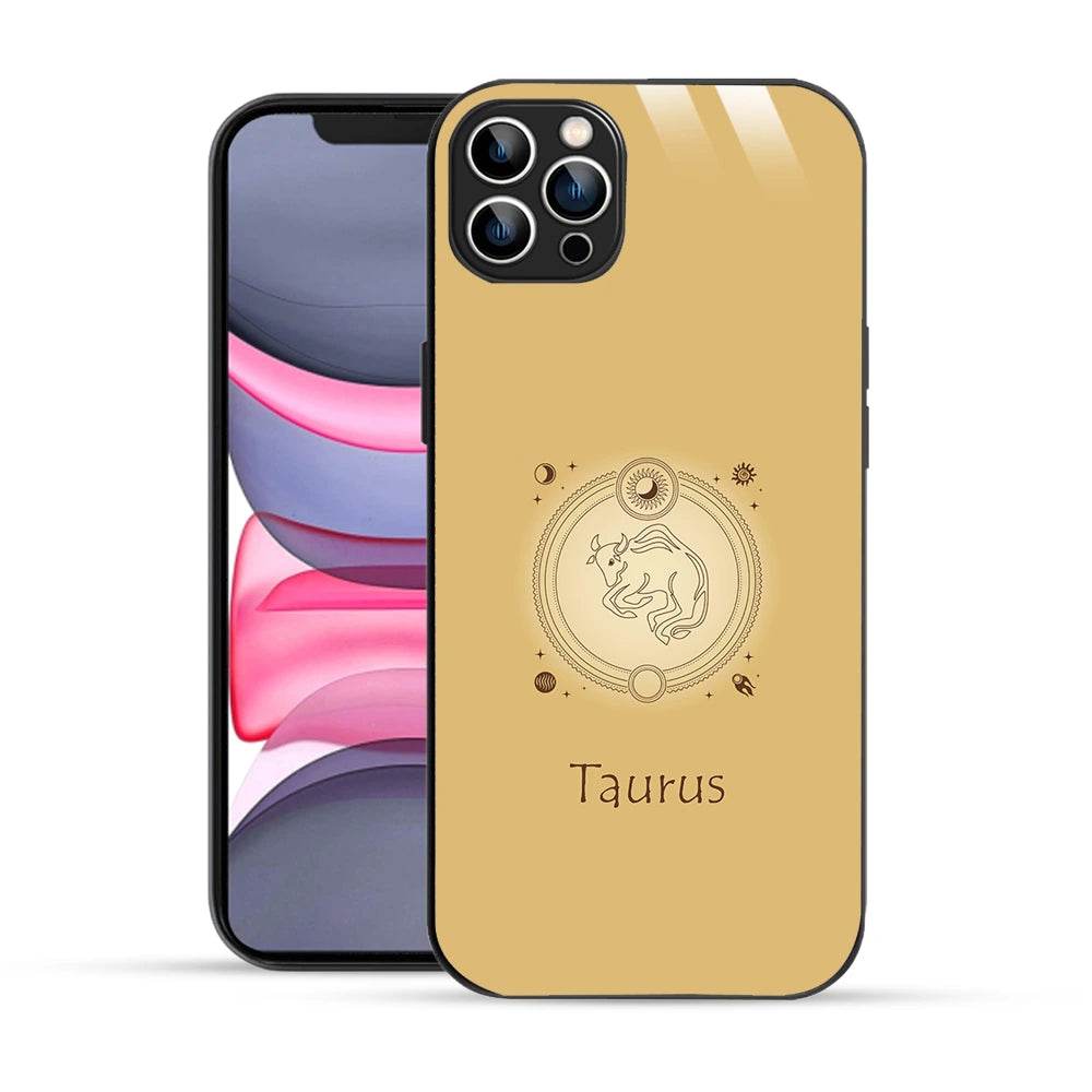 Bornstud Zodiac Taurus Yellow Printed Case for iPhone 12 Pro - Bornstud